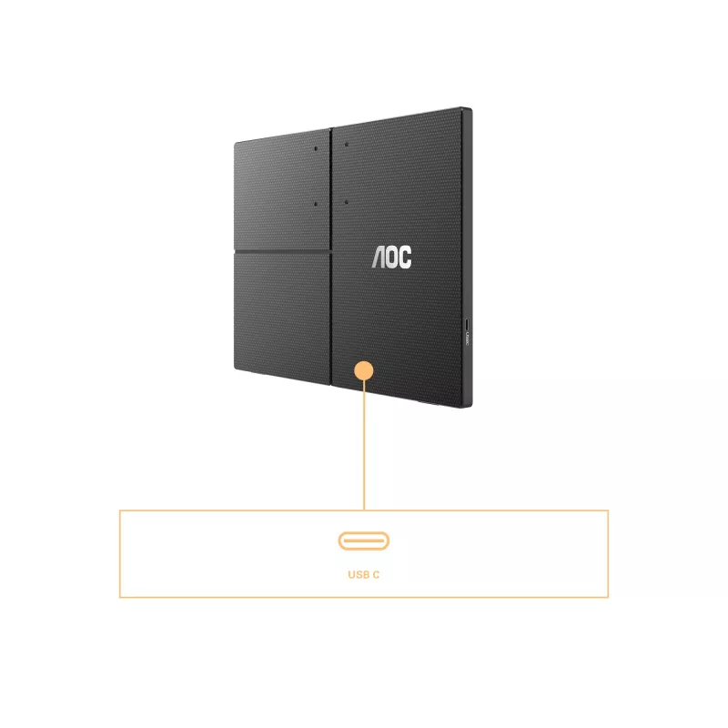 AOC 16T3EA pārnēsājams monitors/TV Melns 39.6 cm (15.6 collu) 1920 x 1080 pikseļi