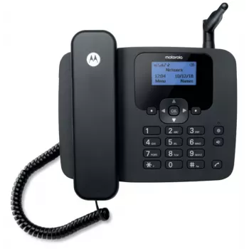 Motorola FW410L 4G galda tālrunis, melnā krāsā