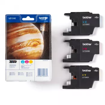 Brother LC1240RBWBP XL Multipack oriģinālās tintes kasetnes Ciāna, Fuksija, Dzeltena