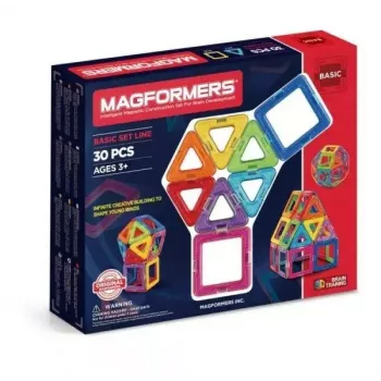 Magformers Magnētiskie Bloki Basic 30 gab. komplekts