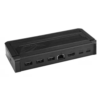 Docking stacija ASUS ROG Bulwark Dock 2025 DG300 USB Type-C, 1x RJ-45, 1x HDMI, melna, 160×74×25.5 mm