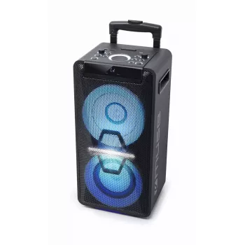 Pārnēsājams skaļrunis Muse M-1920 DJ — 300 W RMS, tīkla barošana, 3.5 mm ieeja, 256×287×534 mm, 7 kg, melns