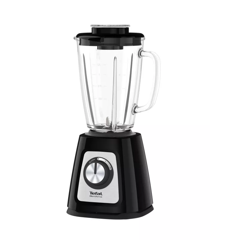 Galda blenderis Tefal BL4358 — 800 W, 1,25 L stikla trauks, ledus drupināšana, melns/brushed steel