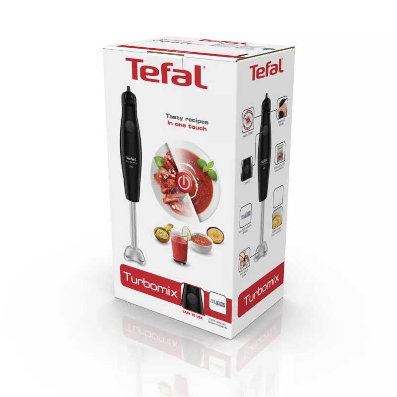Tefal Turbomix HB1218 rokas blenderis — 350 W, 0,8 L bļoda, melns