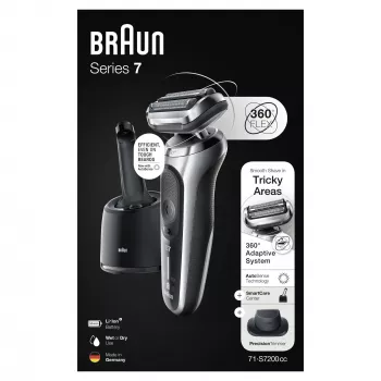 Folijveida skuveklis Braun Series 7 71-S7200c Melns Sudrabs Litija-Jons 50 min