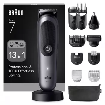 Trimmeris BRAUN 80789908 tumši pelēks – 21 garuma pakāpiens, litija-jonu, 120 min darbības laiks, tīkls/akumulators