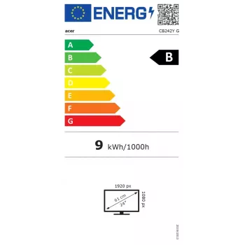 24 collu IPS FHD monitors Acer Vero CB242YGbipr — 1920×1080, 120 Hz, 1 ms, 250 cd/m², HDMI