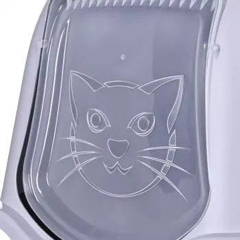 Slēgtā kaķa tualete DIAMENTIQ BAYA gaiši pelēka/tumši pelēka 55.5×40×38.7 cm, plastmasa, atgriezeniskas durvis