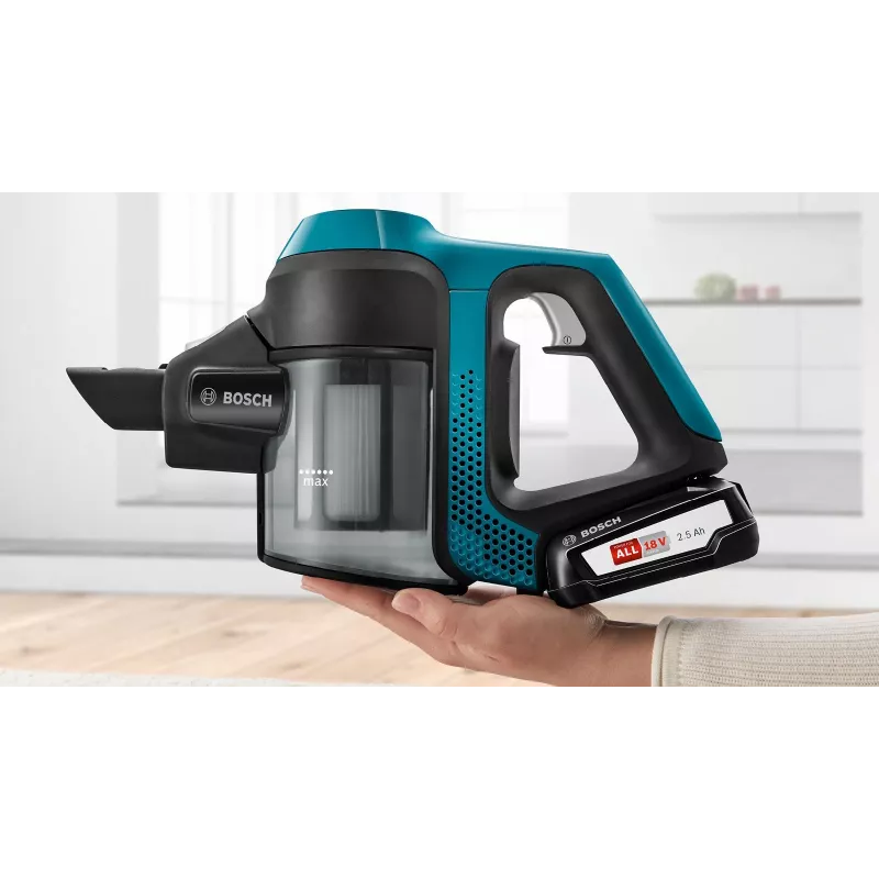 Bosch Serie 6 BBS611LAG bezvadu slotas putekļsūcējs 2-in-1, zils, 2.5 Ah