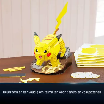 4D Build Pokémon Pikachu 3D modeļa komplekts, Pokémon figūra, Kanto pirmo partneru kolekcija, galda dekorācija, 201 detaļa, no 12 gadiem