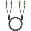 Audio kabelis WENTRONIC Goobay 65292 — 2×RCA vīriešu uz 2×RCA vīriešu, 1 m, varš, apzeltīts, magnētiski ekranēts