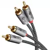 Audio kabelis WENTRONIC Goobay 65292 — 2×RCA vīriešu uz 2×RCA vīriešu, 1 m, varš, apzeltīts, magnētiski ekranēts
