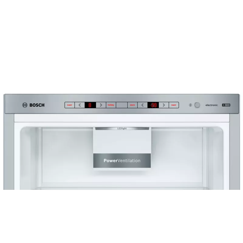 Bosch Serie 6 KGE39AICA ledusskapis ar saldētavu, brīvi stāvošs, 343 L, nerūsējošais tērauds