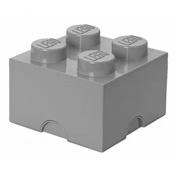 Uzglabāšanas kaste LEGO Storage Brick 4 pelēka RC40031740, kaudzējama rotaļlietu un mantu kaste
