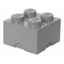 Uzglabāšanas kaste LEGO Storage Brick 4 pelēka RC40031740, kaudzējama rotaļlietu un mantu kaste