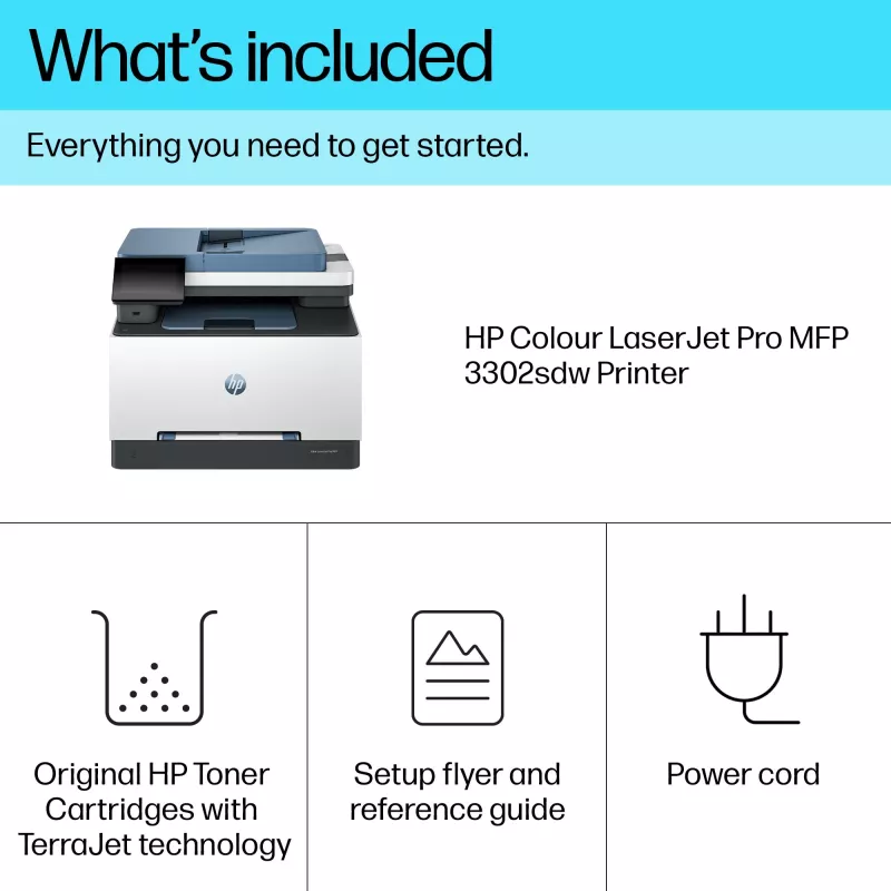 Daudzfunkciju printeris HP Color LaserJet Pro MFP 3302sdw lāzera krāsu drukāšana