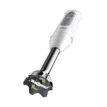 Iegremdes blenderis BRAUN MultiQuick 5 MQ 50001 M — 1000 W, nerūsējošā tērauda kāts, 0,6 L trauks, pelēks/balts