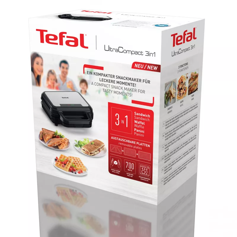 Tefal SW383D10 sviestmaižu gatavotājs 700 W Melns, Nerūsējošais tērauds