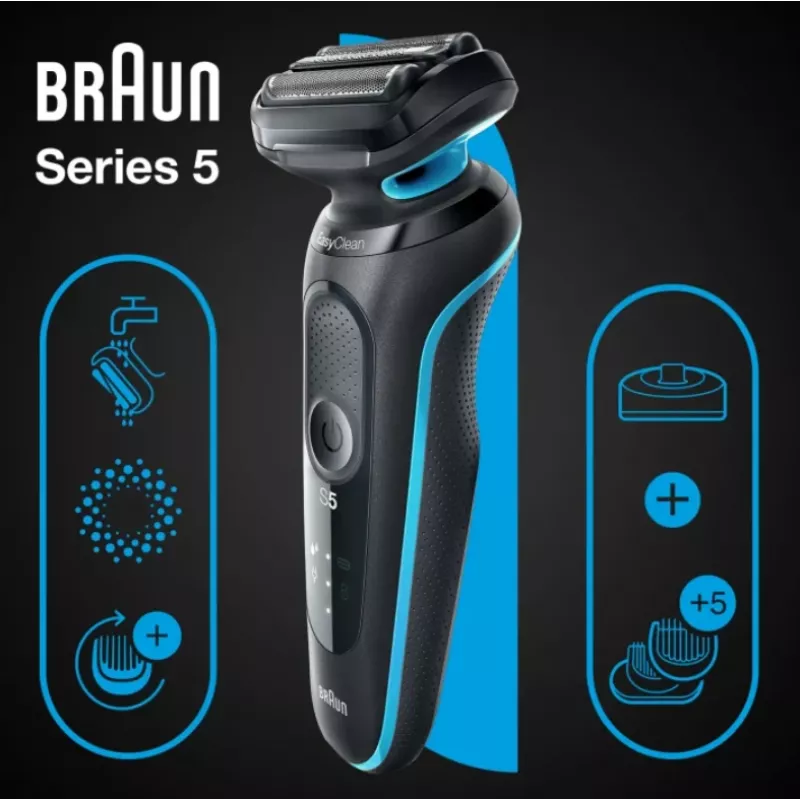 Braun Series 5 51-M4500cs folijnieksēja, melna, zila