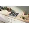Iebūvējamā gāzes plīts virsma Bosch Serie 4 PGH6B5K90, 4 zonas, nerūsējošais tērauds, 60 cm, rotācijas vadība, wok deglis