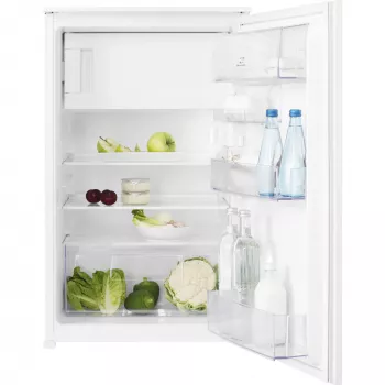 Iebūvējamais ledusskapis Electrolux LFB2AE88S1 — 278 L, augšējais saldētājs, 109 L dzesētājs, balts, atveramas durvis, 56 cm platums