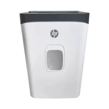 Papīra smalcinātājs HP ONESHRED Auto 200CC — automātiskā padeve 200 loksnēm, mikrošķērsgriezums P-4, 28 L grozs, balts-pelēks