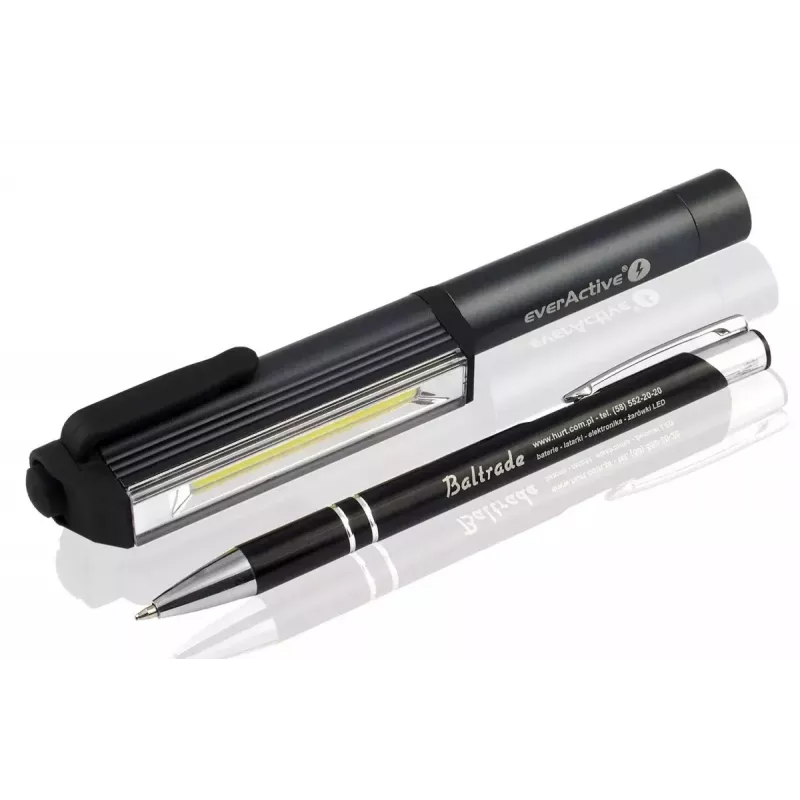 everActive WL-200 COB LED apskates darbnīcas lukturītis, 3 W, 200 lm, IP44, alumīnijs, magnēti un klipsis, 3×AAA