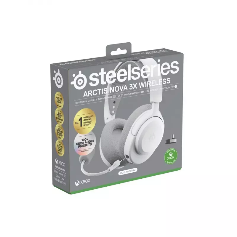 SteelSeries Arctis Nova 3X bezvadu austiņu komplekts, Xbox, balts