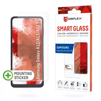 Displex Smart Glass (9H) Samsung Galaxy A12/A13/A32 5G, montāžas uzlīme, nesalaužams, īpaši plāns, neredzams