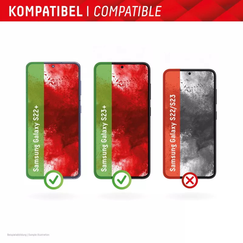 Displex ekrāna aizsargstikls (10H) Samsung Galaxy S22+/S23+, EASY-ON® Eco montāžas rāmis, izturīgs pret skrāpējumiem