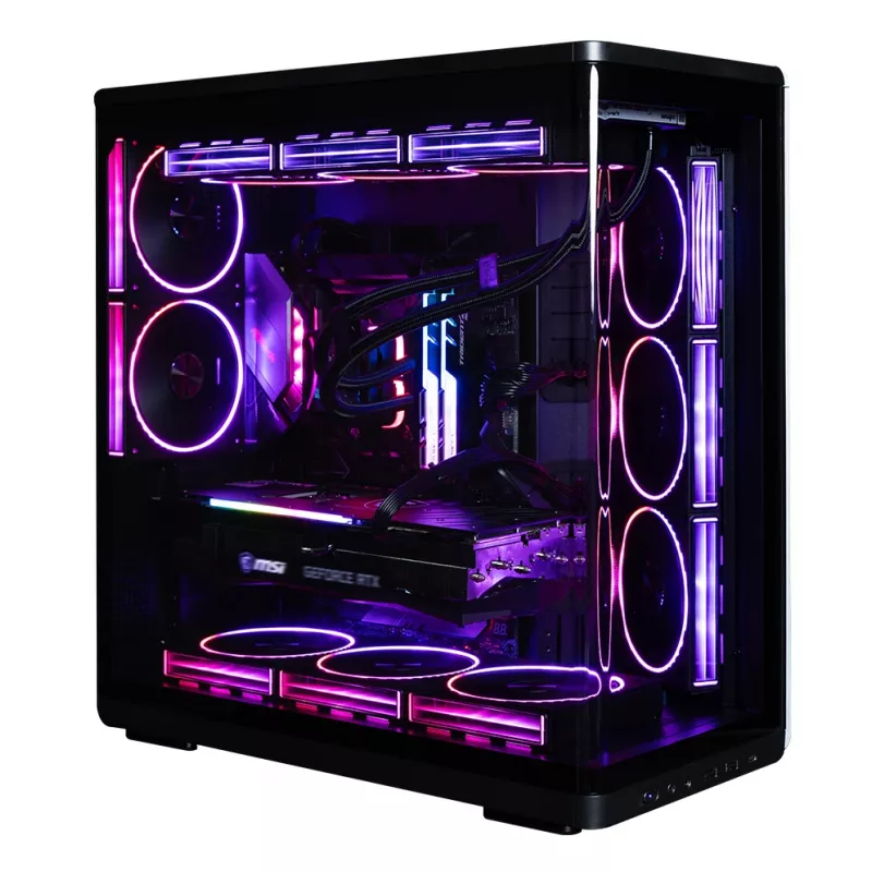 ZALMAN P60 BLACK PC Midi Tower korpuss — ATX/Mini-ITX, rūdīts stikls, 3x120mm sānu + 2x120mm aizmugures ventilatori, 290×475×478 mm