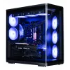 ZALMAN P60 BLACK PC Midi Tower korpuss — ATX/Mini-ITX, rūdīts stikls, 3x120mm sānu + 2x120mm aizmugures ventilatori, 290×475×478 mm