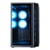 ZALMAN P60 BLACK PC Midi Tower korpuss — ATX/Mini-ITX, rūdīts stikls, 3x120mm sānu + 2x120mm aizmugures ventilatori, 290×475×478 mm