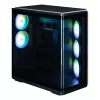 ZALMAN P60 BLACK PC Midi Tower korpuss — ATX/Mini-ITX, rūdīts stikls, 3x120mm sānu + 2x120mm aizmugures ventilatori, 290×475×478 mm