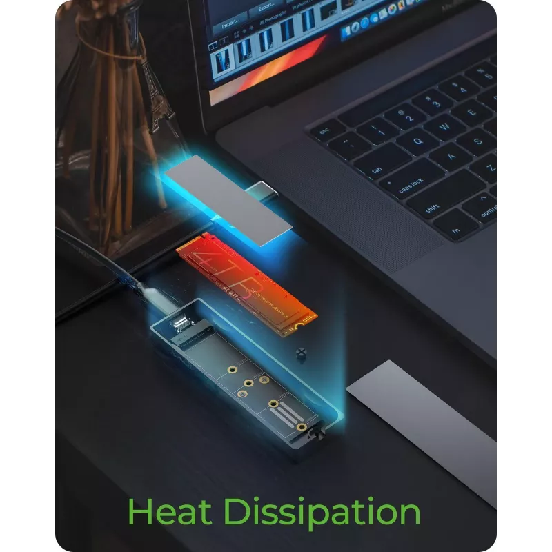 ICY BOX M.2 SATA/NVMe SSD ārējais korpuss ar USB 3.2 Gen 2 Type-C un RGB apgaismojumu