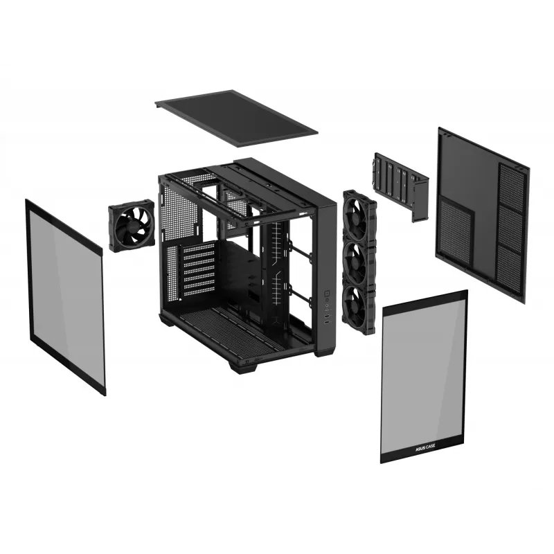 ASUS A32 PLUS TG ARGB datora korpuss, melns, ATX/micro ATX/Mini-ITX