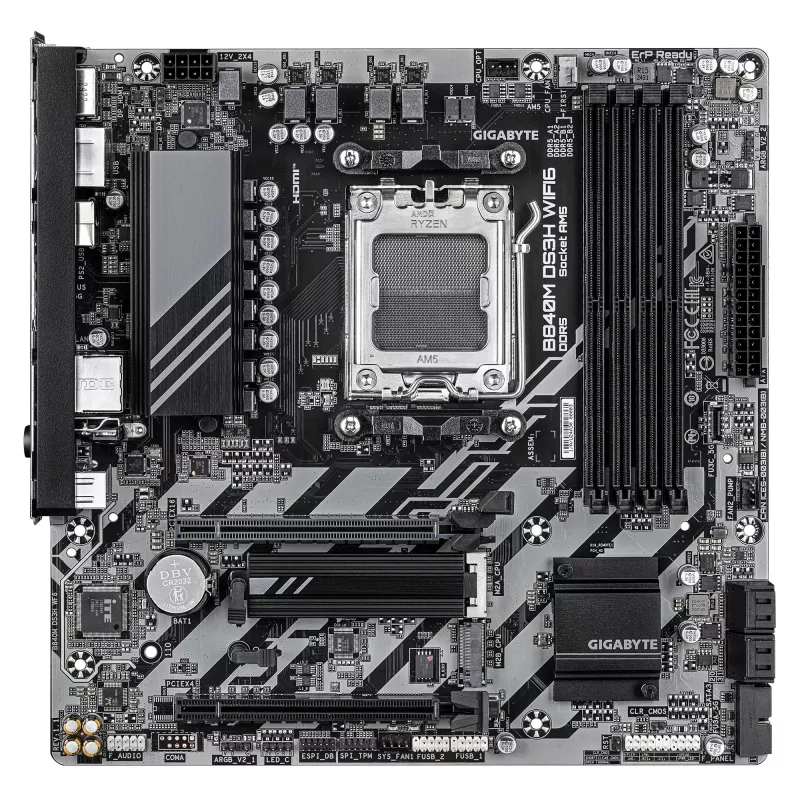 GIGABYTE B840M DS3H WIFI6 mātesplate, AMD B840, AM5 ligzda, Micro ATX, DDR5