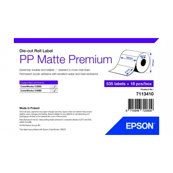 Epson 7113410 baltas pašlīmējošas printera etiķetes, 10,2 x 5,1 cm, 9630 gab.