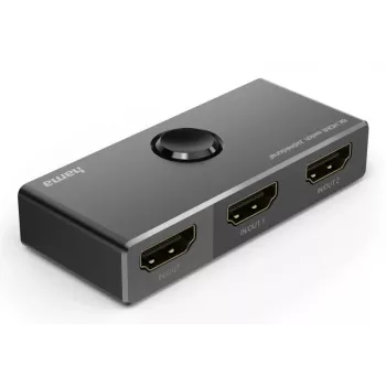 HAMA 8K HDMI divvirzienu slēdzis — 1 ieeja 2 izejas / 2 ieejas 1 izeja, modelis 00205324