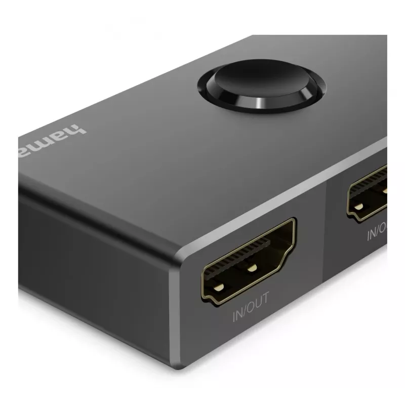 HAMA 8K HDMI divvirzienu slēdzis — 1 ieeja 2 izejas / 2 ieejas 1 izeja, modelis 00205324