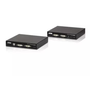 ATEN CE624 USB DVI Dual View HDBaseT 2.0 KVM pagarinātājs ar audio un RS-232 (150 m)