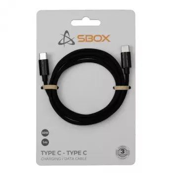 SBOX kabelis USB Type-C -> USB Type-C M/M 1m Melns 60W