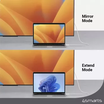 HDMI kabelis 4smarts 540955 2m USB-C uz HDMI Type A Balts