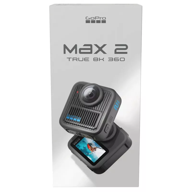Action kamera GoPro MAX 2 – 29,5 MP, 8K Ultra HD video 100 fps, GPS, Wi‑Fi, iebūvēts LCD