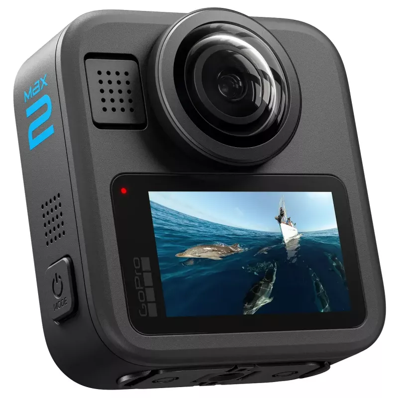 Action kamera GoPro MAX 2 – 29,5 MP, 8K Ultra HD video 100 fps, GPS, Wi‑Fi, iebūvēts LCD