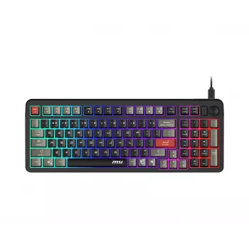 MSI Forge GK110 pilnizmēra membrānas tastatūra, QWERTY US, RGB fona apgaismojums, melna