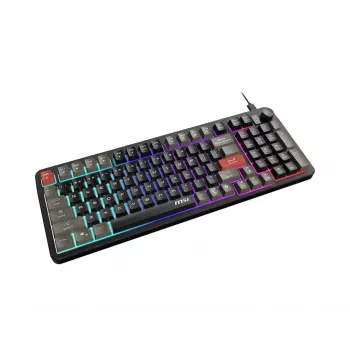 MSI Forge GK110 pilnizmēra membrānas tastatūra, QWERTY US, RGB fona apgaismojums, melna