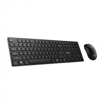 MSI FORGE K210 bezvadu komplekts - tastatūra un pele, mājām/birojam, USB, QWERTY, melns