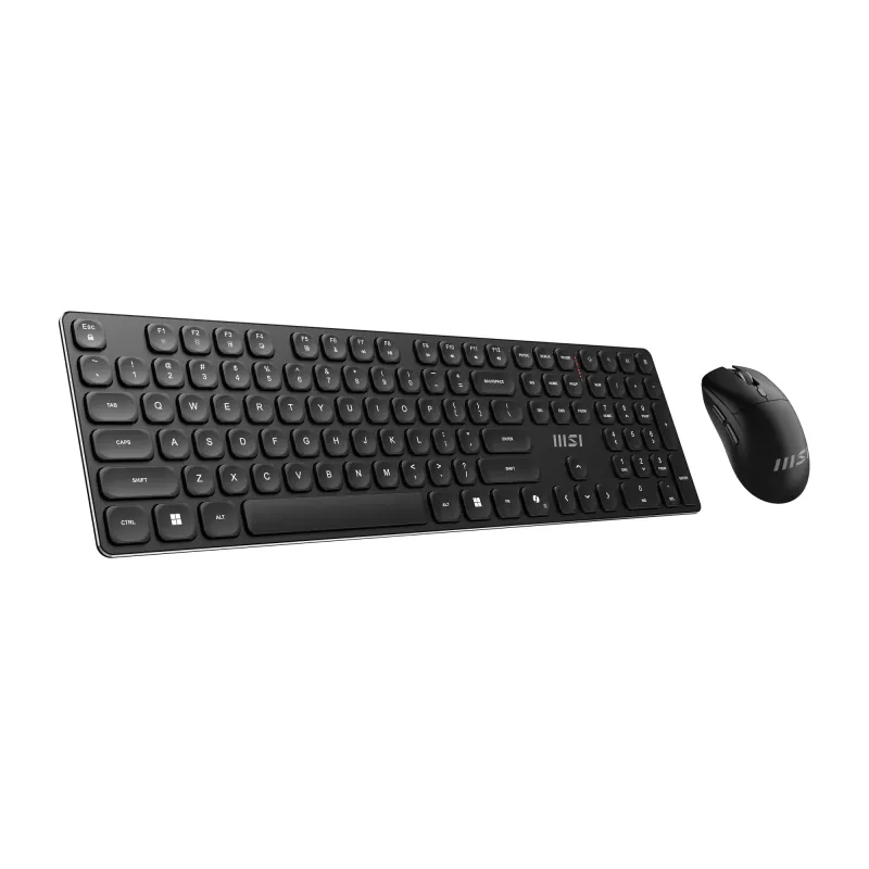 MSI FORGE K210 bezvadu komplekts - tastatūra un pele, mājām/birojam, USB, QWERTY, melns