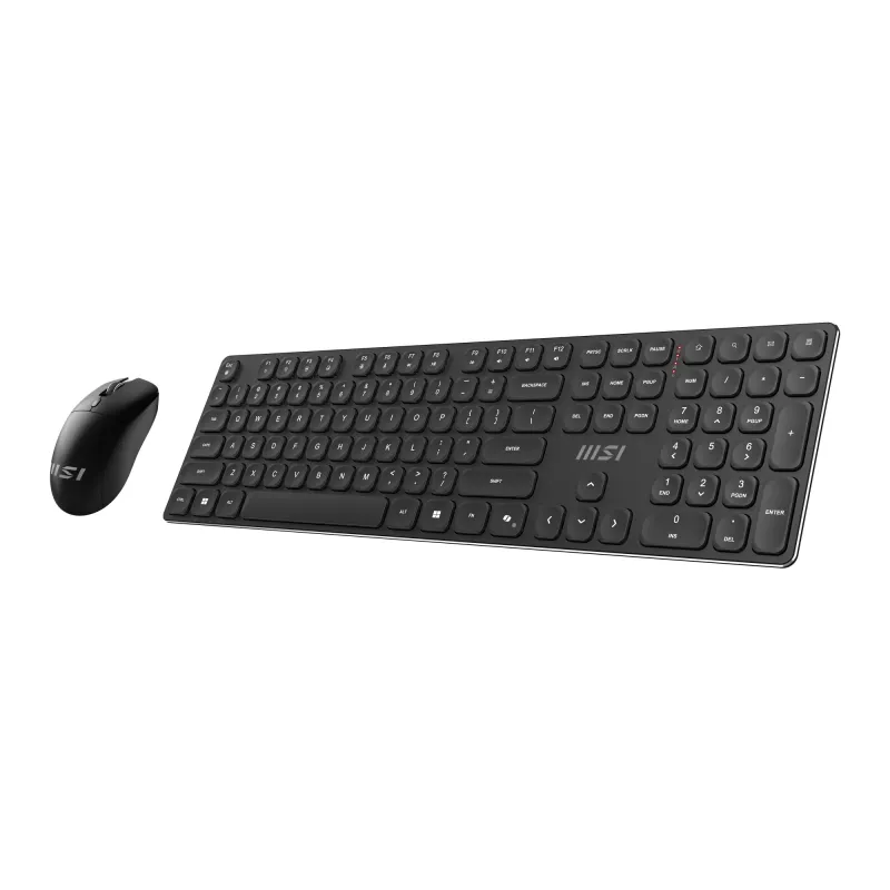 MSI FORGE K210 bezvadu komplekts - tastatūra un pele, mājām/birojam, USB, QWERTY, melns